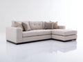 Divano angolare - Tessuto-Legno - 295x175x86 cm - Beige chiaro - Stile moderno