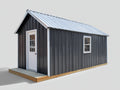 Casetta da giardino-Metallo-Vetro-Legno-360x240x240 cm-Antracite-Bianco-Stile moderno con tetto a due falde