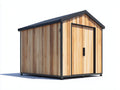 Casetta da giardino-Legno-Metallo-190x150x215 cm-Legno naturale-Antracite-Stile contemporaneo compatto