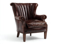 Poltrona - Pelle-Legno - 89x87x109 cm - Marrone scuro - Stile classico vintage