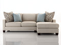 Divano angolare - Tessuto-Legno - 245x160x85 cm - Beige chiaro - Design moderno