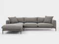 Divano angolare - Tessuto-Metallo - 300x175x85 cm - Grigio medio - Stile moderno